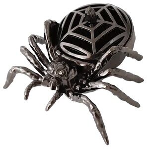 Incense Burner 2.4” Spider Gun Metal w/ Incense